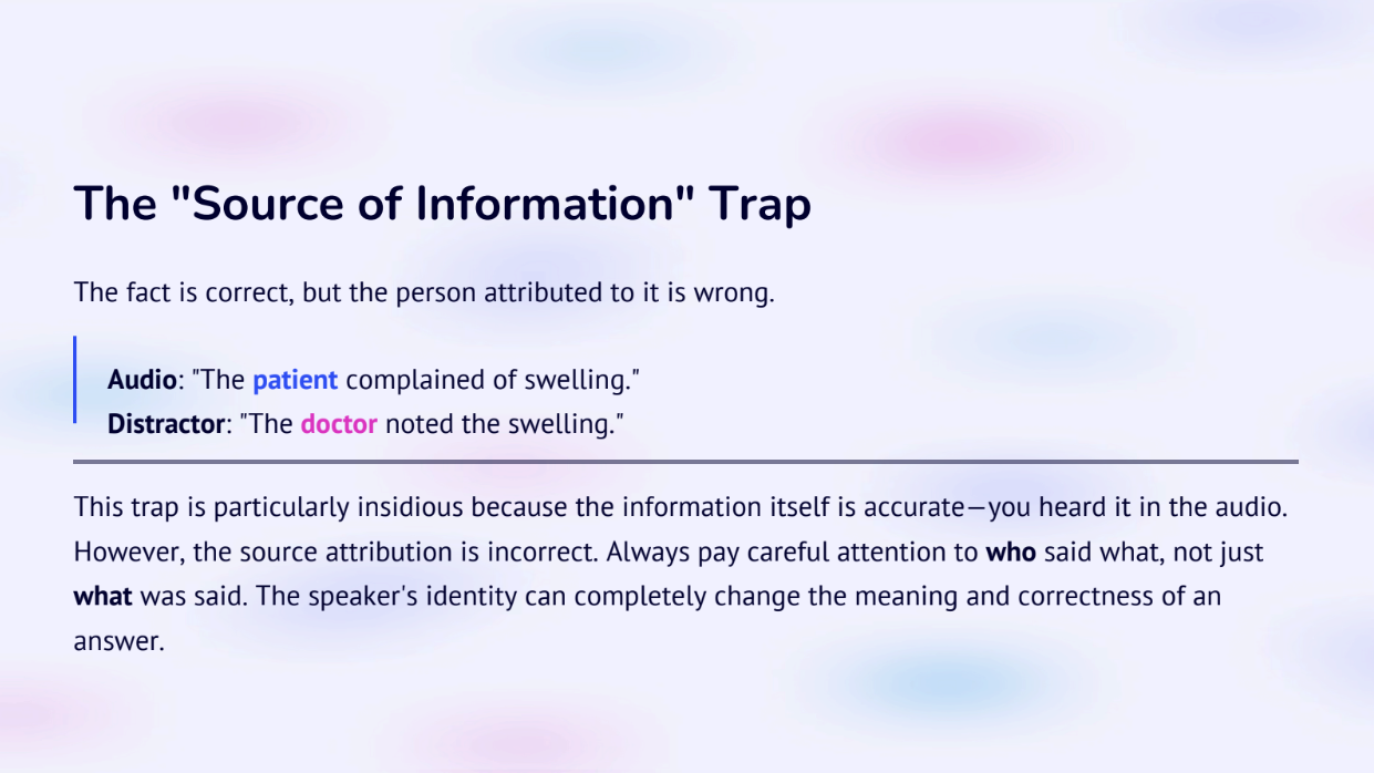 OET Listening Part B — all possible traps and strategies exposed