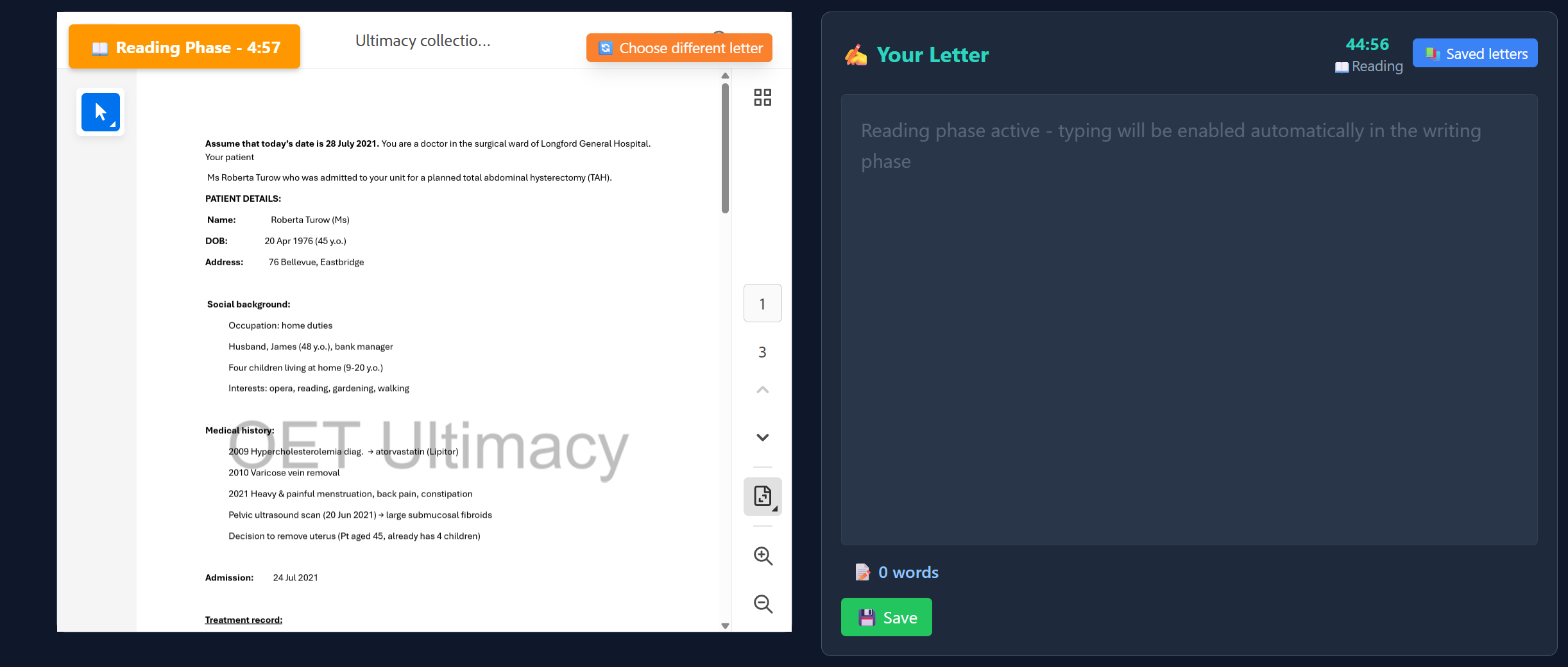 OET Ultimacy Premium — OET Writing vocabulary and exam materials